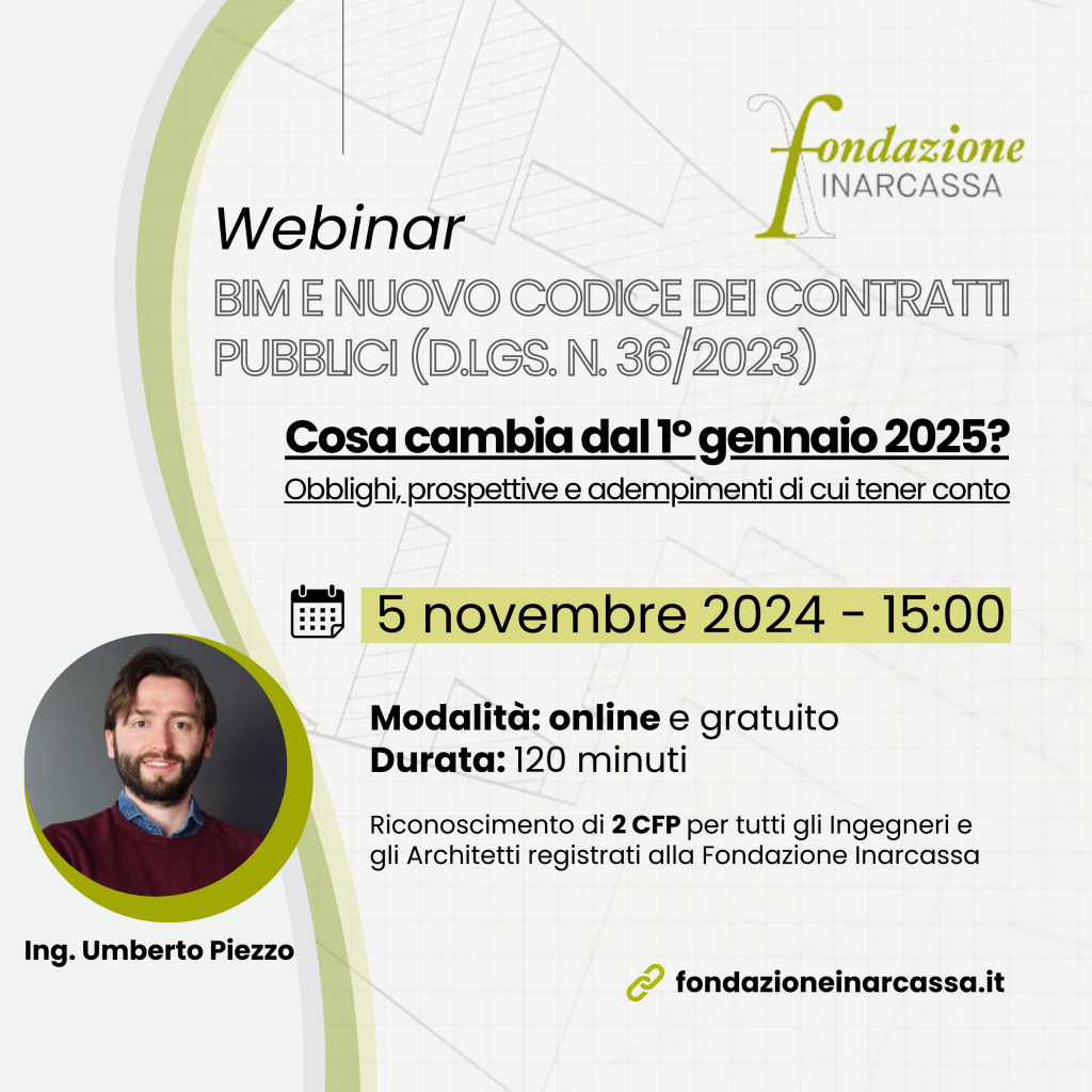 BIM e nuovo codice dei contratti pubblici (D.lgs. n. 36/2023): cosa cambia dal 1° gennaio 2025