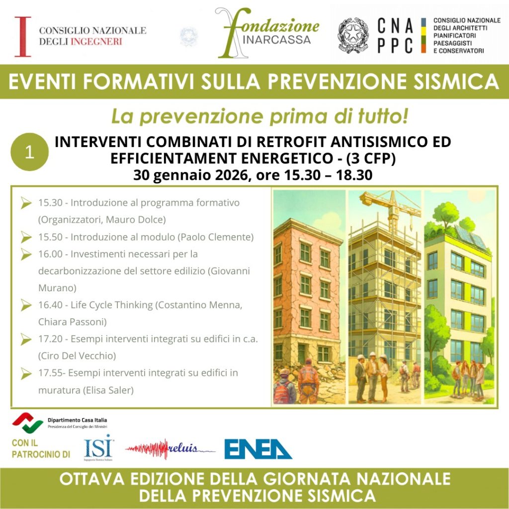 8ª GNPS – Interventi combinati di retrofit antisismico ed efficientamento energetico