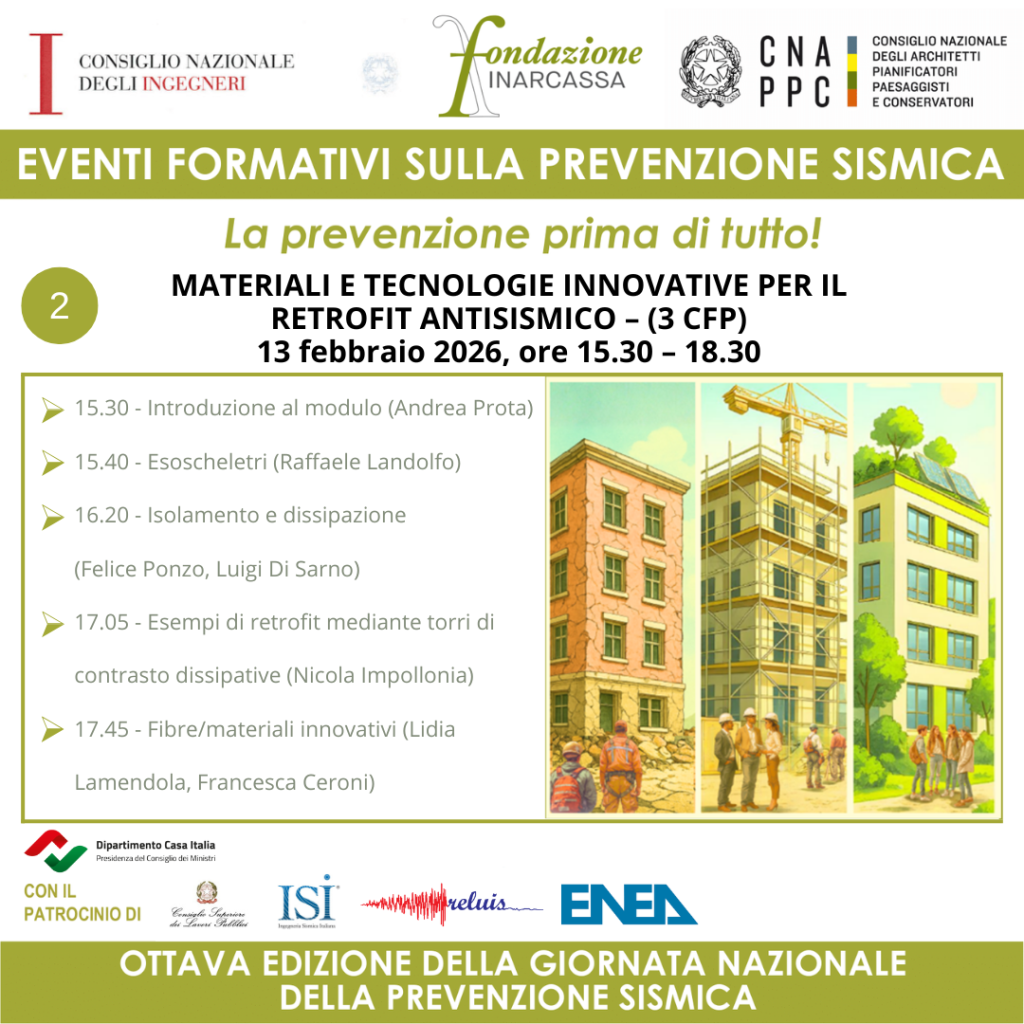8ª GNPS – Materiali e tecnologie innovative per il retrofit antisismico