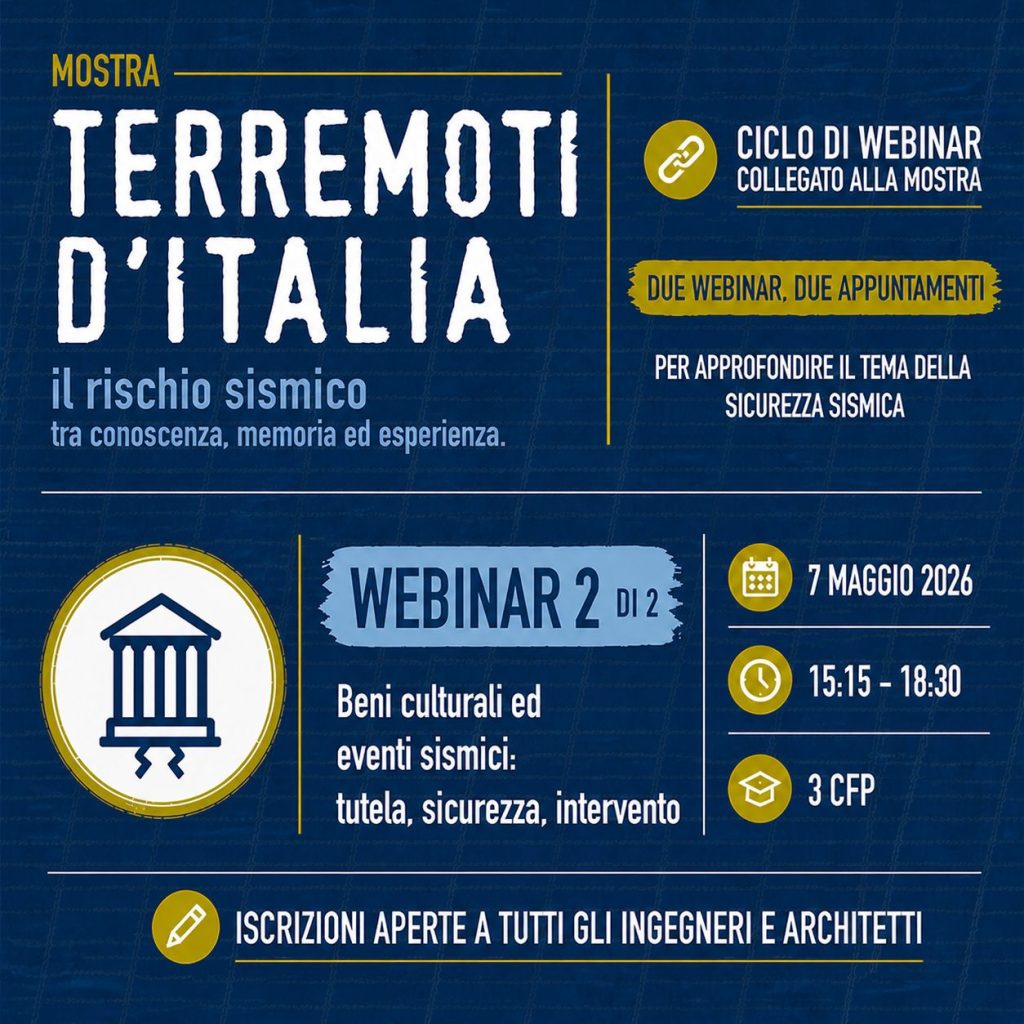 Ciclo di 2 webinar Terremoti d’Italia (iscrizione unica per le date 6 e 7 maggio)